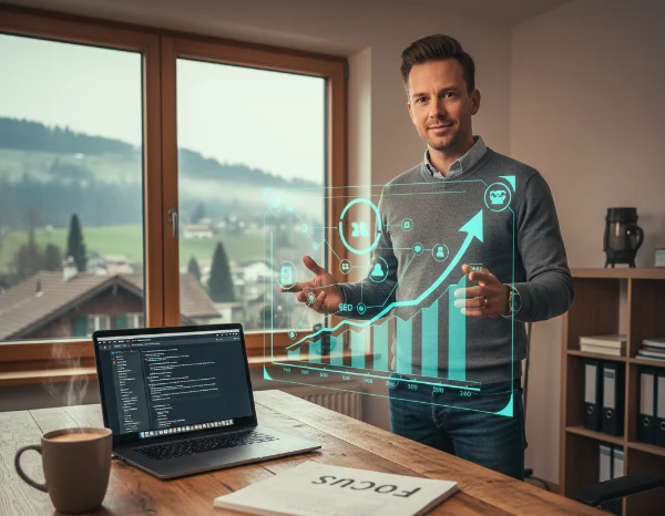 Webdesign-Experte in Wil SG präsentiert eine digitale Wachstums-Strategie mit Fokus auf SEO und Performance-Optimierung