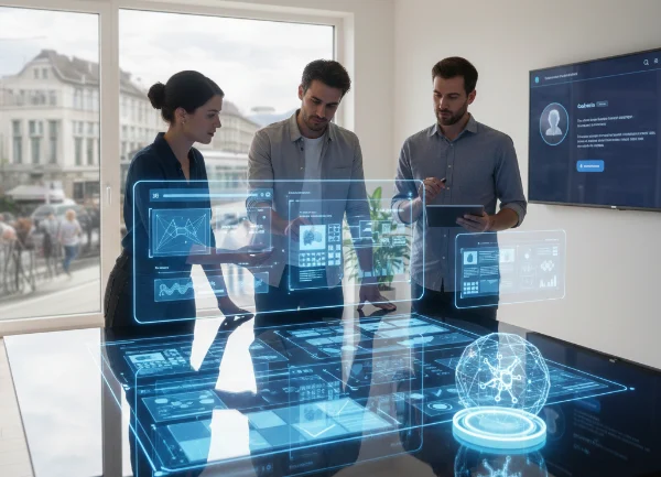 Modernes, helles Büro in der Schweiz für professionelles Webdesign und digitale Strategie.